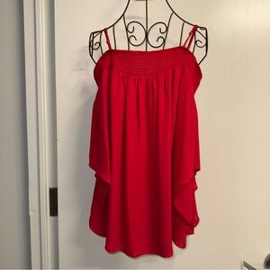 Parker Red Cold Shoulder Blouse